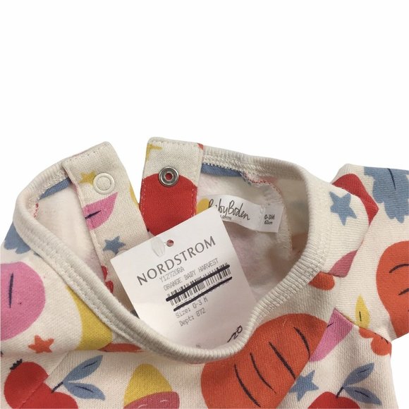 Mini Boden Girls 0-3 month Fall Pumpkin Leaves Long Sleeve Dress Cotton Blend - Picture 3 of 3